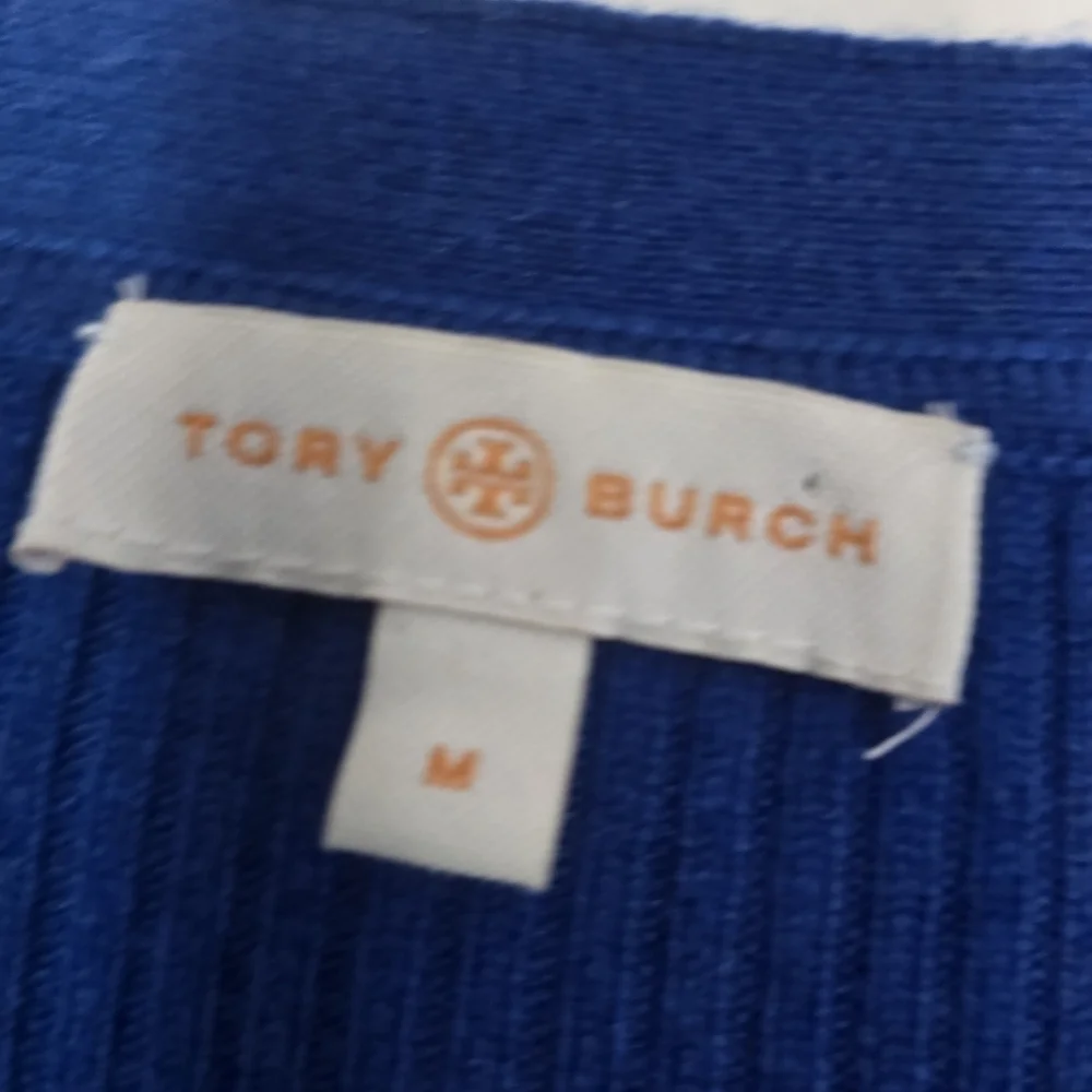 Tory Burch 100% Cashmere Cardigan in Cobalt Blue with small hole